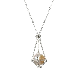 Silver Brass Braided Macrame Pouch Empty Stone Holder Necklace Making, Cable Chain Necklace, Silver, 19-3/8 inch(49.3cm)