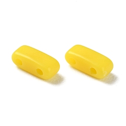 Yellow Opaque Acrylic Slide Charms, Rectangle, Yellow, 2.3x5.2x2mm, Hole: 0.8mm