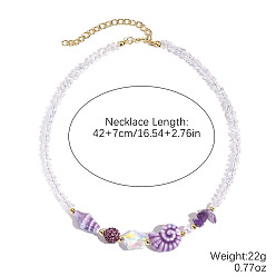 Средняя Орхидея Ожерелья из бисера в форме ракушек из морского фарфора, пластика и жемчуга, золотые, средне орхидеи, 16.54 дюйм (42 см)