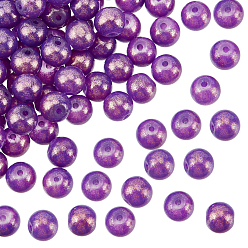 Old Rose 200Pcs 2 Strands Spray Painted Glass Round Bead Strands, Old Rose, 8mm, Hole: 1.3~1.6mm, about 100pcs/strand, 31.4 inch
