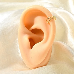 Золотой 925 женские серьги-каффы из стерлингового серебра, золотые, 9.5x8.5~9x4~4.5 мм