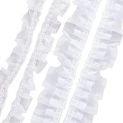 Белый 5 ярды 2 стиль полиэстеровая лента, со смолой для изготовления украшений, белые, около 4.6~5 ярдов / стиль