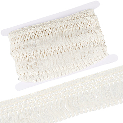 Античный Белый Бахрома из хлопкового кружева, бахрома с кисточками, хлопок лента, с картонной карточкой, старинный белый, 2-3/8 дюйм (60 мм), 5 ярдов