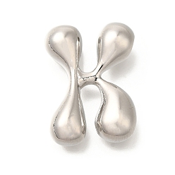 Letter K Стойки обшивки латунные бусины, письмо-шар, для изготовления именных ожерелий, долговечный, без свинца и без кадмия, платина, Письмо K, 23.5x17.5x6.5 мм, отверстие : 2 мм