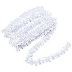 Белый 20m полиэстеровая атласная плиссированная кружевная лента, бахрома, для штор, , белые, 7/8~1 дюйм (23~25 мм), около 21.87 ярдов (20 м) / шт