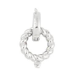 Платина Латунная обшивка стойки с застежками, без кадмия и без свинца, долговечный, кольцо, платина, 26 мм, отверстие : 1.4 мм