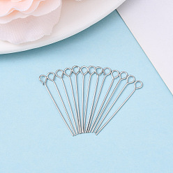 Платинированный Латунные булавки, без никеля , Реальная платина, 25.5x0.5 мм, отверстие : 2 мм