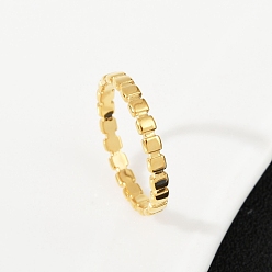 Золотой 304 Кольца для пальцев из нержавеющей стали без отделки, квадратный, золотые, 2.5 мм, внутренний диаметр: 17 мм