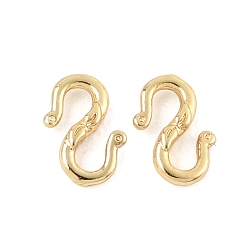 Настоящее золото 18K Крючки и S замочки-крючки, латунь , реальный 18 k позолоченный, 7x5x1.5 мм
