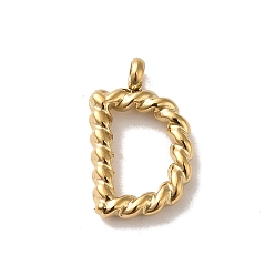 Echt 14 k vergoldet 304 Edelstahl Reize, Buchstabe D-Charm, echt 14 k vergoldet, 14x9x2 mm, Bohrung: 2 mm