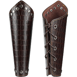 Кокосово-Коричневый Регулируемый браслет из искусственной кожи, 430 наручные перчатки с заклепками из нержавеющей стали, манжета для защиты запястья для мужчин, кокосового коричневый, 8-1/2 дюйм (21.7 см)