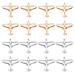 Платиновый & Золотой 16 шт. 2 цвета броши-самолеты, булавки для лацканов из сплава для одежды рюкзака, платиной и золотом, 28x25 мм, 8 шт / цвет