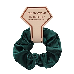 Dunkelgrün Krawatte tuch elastische haar zubehör, für Mädchen oder Frauen, Scrunchie / Haargummis, dunkelgrün, 100~210 mm, 5 Stück / Set