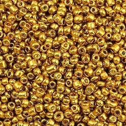 пшеница 12/0 стакан бисер, окрашенных цветов, круглые, цвет пшеницы, Размер : диаметром около 2 мм , отверстие: 1 мм