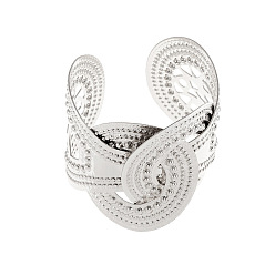 Platino Brazaletes de hierro texturizado para mujer, Platino, diámetro interior: 2.24 pulgada (5.7 cm)