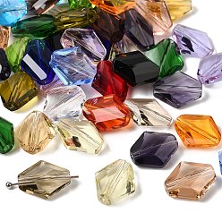 (52) Непрозрачная лаванда К 9 стекло, имитация Австрийские кристаллические шарики, класс AAA, граненые, ромб, разноцветные, 14~14.5x12x5~7 мм, отверстие : 0.9~1 мм