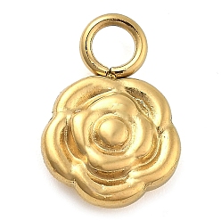 Настоящее золото 14K Ионное покрытие (ip) 304 брелоки из нержавеющей стали, цветочный шарм, реальный 14 k позолоченный, 11.5x8x2.5 мм, отверстие : 2.5 мм