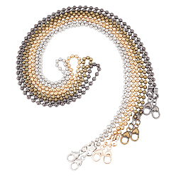 Mixed Color Iron Ball Chain Shoulder Strap, with Zinc Alloy Clasps, for Bag Straps Replacement Accessories, Mixed Color, 120cm, Beads: 6mm, 4 colors, 1pc/color, 4pcs/set