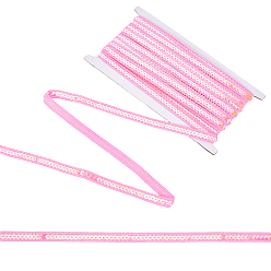Pink Полиэфирные ленты, с пластиковыми пайетками, розовые, 1/2 дюйм (12 мм)