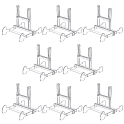 Clear Transparent Acrylic Display Stands, for 6~10 inch Plates, Clear, 11~14x10.7cm, 13.5x9.8x3.2cm, 2pcs/set