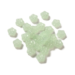 Темный Морско-зеленый Бусины лэмпворк , цветок, темно-зеленый, 8x8.5x4.5 мм, отверстие : 1 мм