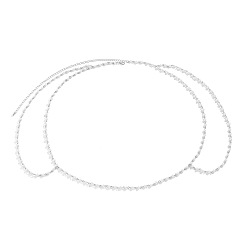 Платина Пластиковые жемчужные круглые звенья цепи, сплав плечевая цепь, платина, 850 мм