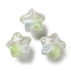 Нектар Прозрачные акриловые бусины с градиентным цветом, нарисованные вручную, звезда, нектар, 19.5x21.5x16 мм, отверстие : 2.3 мм