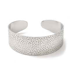 Couleur Acier Inoxydable 304 bracelets manchette larges ouverts en acier inoxydable, bijoux pour femmes, couleur inox, diamètre intérieur: 2-1/4 pouce (5.8 cm)