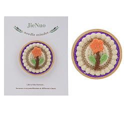 Цветок Магнитная игла для вышивки по дереву, магнитный держатель ловушки, плоско-круглые, для принадлежностей для вышивки крестом, цветок, 101x93 мм