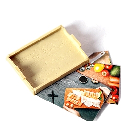 Мокасин Мини-прямоугольный поднос из смолы с моделью бумажной подставки для столовых приборов, аксессуары для кукольного домика с микро-ландшафтом, притворяясь опорными украшениями, мокасин, 42x30x5 мм