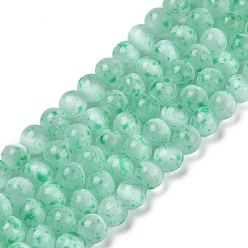 Türkis Natürliche Selenitperlenstränge, gefärbt, Runde, Türkis, 8 mm, Bohrung: 1 mm, ca. 47 Stk. / Strang, 15.51'' (39.4 cm)