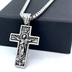 Нержавеющая Сталь Цвет Винтажный кулон в виде греческого креста, серебряное модное украшение для женщин и мужчин.