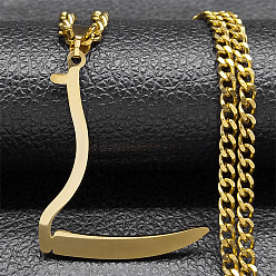 Золотой 201 ожерелья из нержавеющей стали с подвеской в виде косы смерти, золотые, 19.61 дюйм (49.8 см)