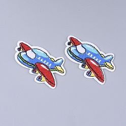 Colorful Computerized Embroidery Cloth Iron on/Sew on Patches, Appliques, Costume Accessories, Aircraft, Colorful, 42x69x1.5mm