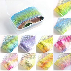 Змея 10 наклейки для ногтей из фольги для переноса стиля, наклейки для ногтей, украшения для ногтей, узор змейки, 50x4 см, 10 листы / коробка, коробка: 8.6x5.6x2.45 см