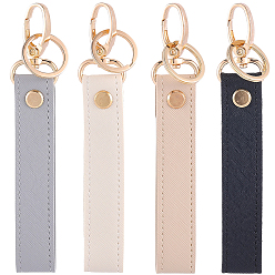 (52) Непрозрачная лаванда 4шт 4 цвета кожаные брелки, золотой свет, разноцветные, 150 мм, 1 шт / цвет