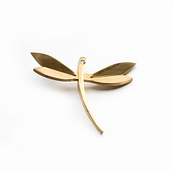 Golden 304 Edelstahl Strass Libelle 3d Mini-Anhänger, golden, 18x25.5x2 mm, Bohrung: 3 mm