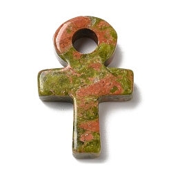 Унакит Природные подвески Unakite, анкх крест прелести, 29.5~30x20x5~5.5 мм, отверстие : 5 мм