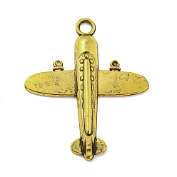 Antique Golden Alloy Pendants, Cadmium Free & Lead Free, Airplane Charm, Antique Golden, 44.5x37x3mm, Hole: 3.5mm, about 322pcs/1000g