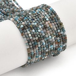 Апатит Природного апатита нитей бисера, кубические, 2x2x2 мм, отверстие : 0.5 мм, около 190 шт / нитка, 14.96'' (38 см)