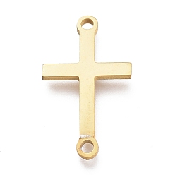 Золотой 304 соединительные звенья нержавеющие, лазерная резка, крестик, золотые, 11.5x20x1 мм, отверстие : 1.5 мм