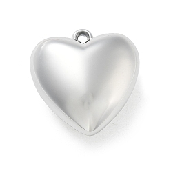 с Покрытием Серебра Покрытие акриловые подвески, с петлей, сердце, со серебряным покрытием, 36x35x17.5 мм, отверстие : 3.5 мм