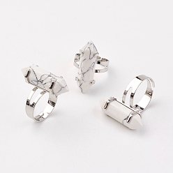 Синтетическая Бирюза Синтетический бирюзовые перстни, с обнаружением железного кольца, платина, пуля, Размер 8, 18 мм