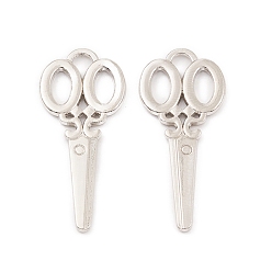Платина Подвески из сплава , долговечный, без свинца и без кадмия, резать ножницами, платина, 34x15x1.5 мм, отверстие : 2.5x3 мм