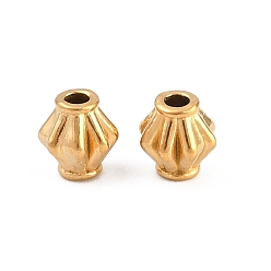 Bicone 304 из нержавеющей стали бусы, реальный 18 k позолоченный, ионное покрытие (ip), двухконусные, 5x5 мм, отверстие : 1.4 мм