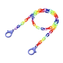 Розовато-лиловый (продажа фабрики ювелирных изделий) персонализированные акриловые ожерелья с цепочкой, цепочки для очков, цепочки для сумочек, с пластиковыми застежками в виде когтей лобстера, розовато-лиловый, 26.57 дюйм (67.5 см)