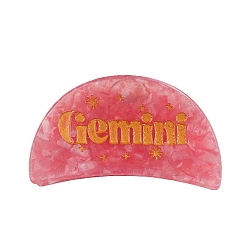 Индийский Красный Заколки-коготь из акрила созвездие, арка, Индийская красная, 87x42x40 мм