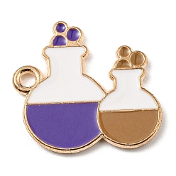 Bottle Подвески из эмали и сплава, Хэллоуин тема, золотой свет, бутылка, 17x19x1.5 мм, отверстие : 1.5 мм