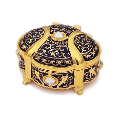 Синий Ящик для хранения ювелирных изделий из сплава, дорожный портативный футляр для ювелирных изделий, для ожерелья, Кольца, серьги и подвески, синие, 8.5x6.8x5 см