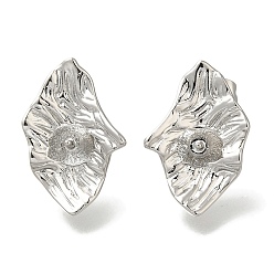 Платина Изделия из латуни, с 925 иглой из стерлингового серебра, за половину пробурено бисера, без кадмия, без никеля и без свинца, платина, 19x13 мм, штифты : 11.5x0.8 мм